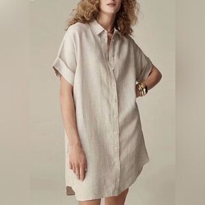 J. Crew Baird Mcnutt Irish Linen Relaxed Short Sleeve Shirt Dress